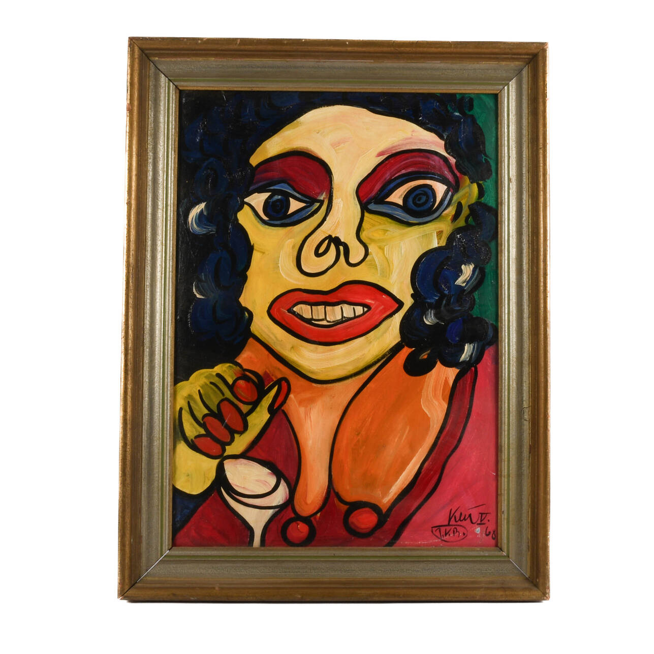 Framed Signed Peter Keil "Elizabeth Taylor" Mix Media on Masonite