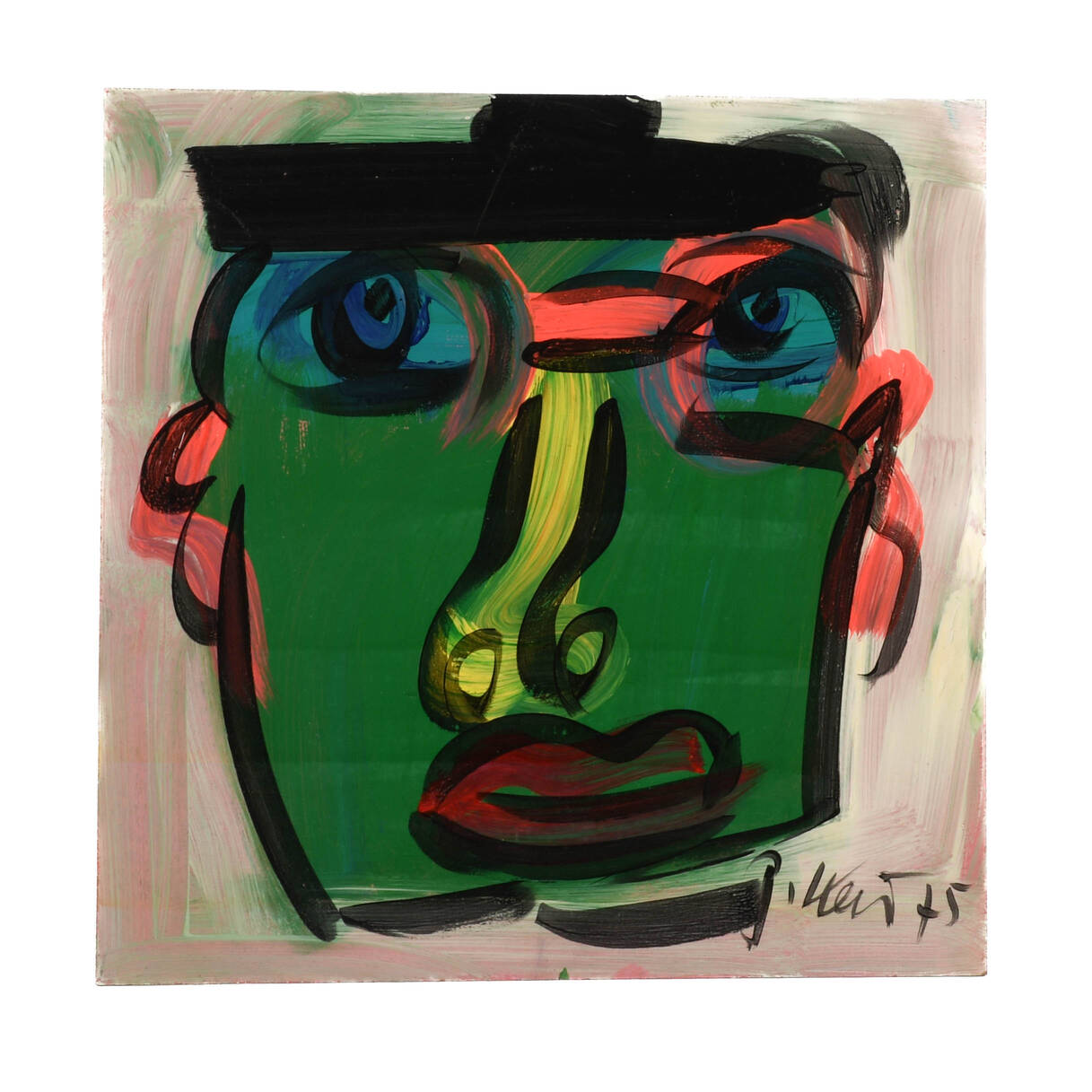 Signed Peter Keil "Untitled 75" Mix Media on Masonite
