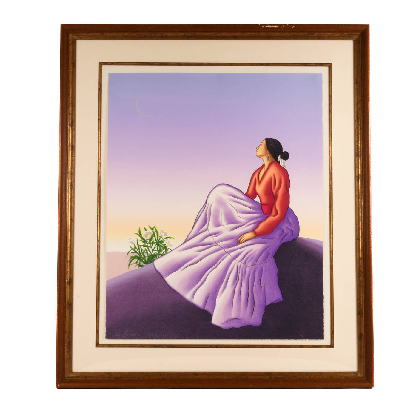 Framed Signed R.C Gorman Limited-Edition 51/75 Lithograph "New Dawn"