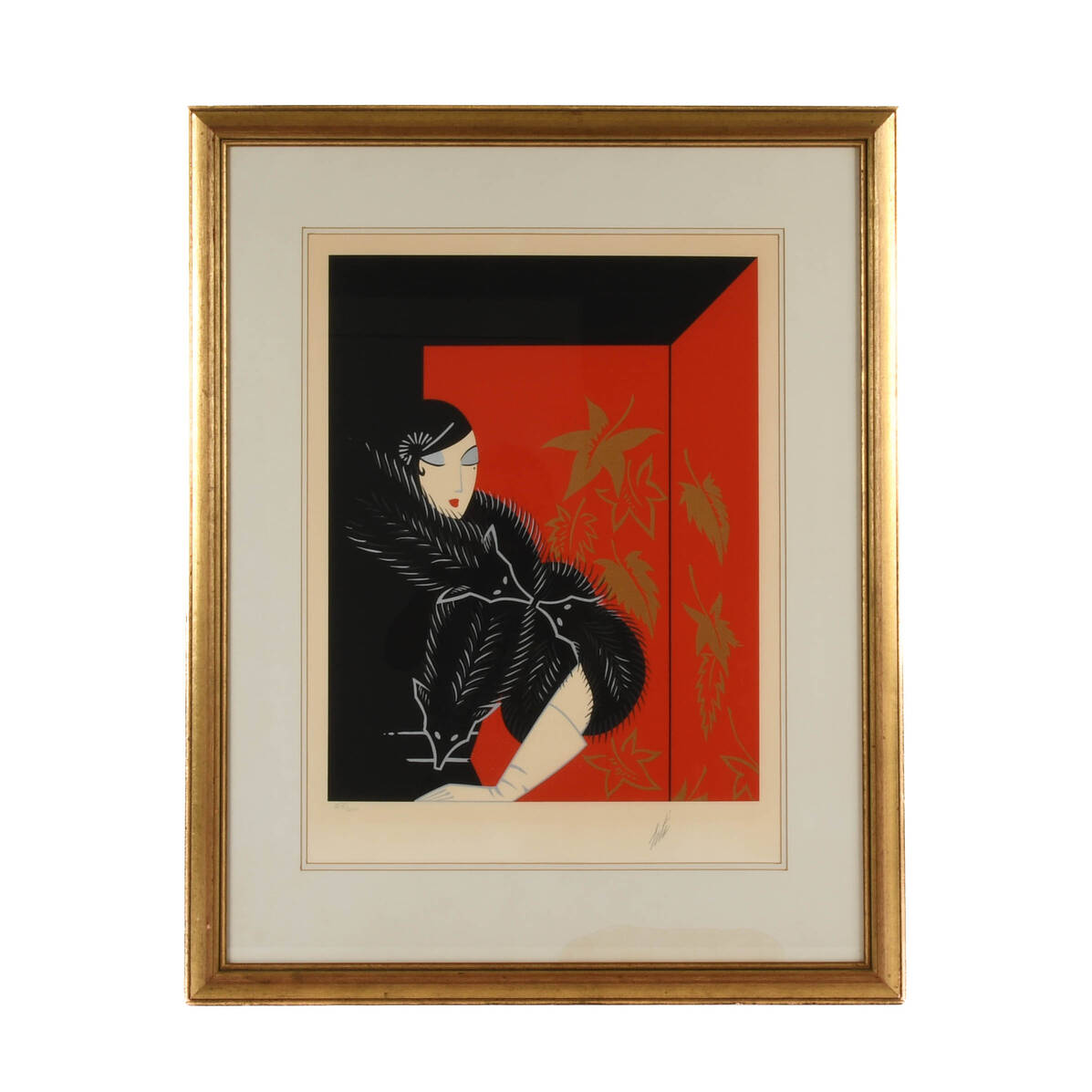 Framed Signed Erté "Furs" Limited-Edition Serigraph