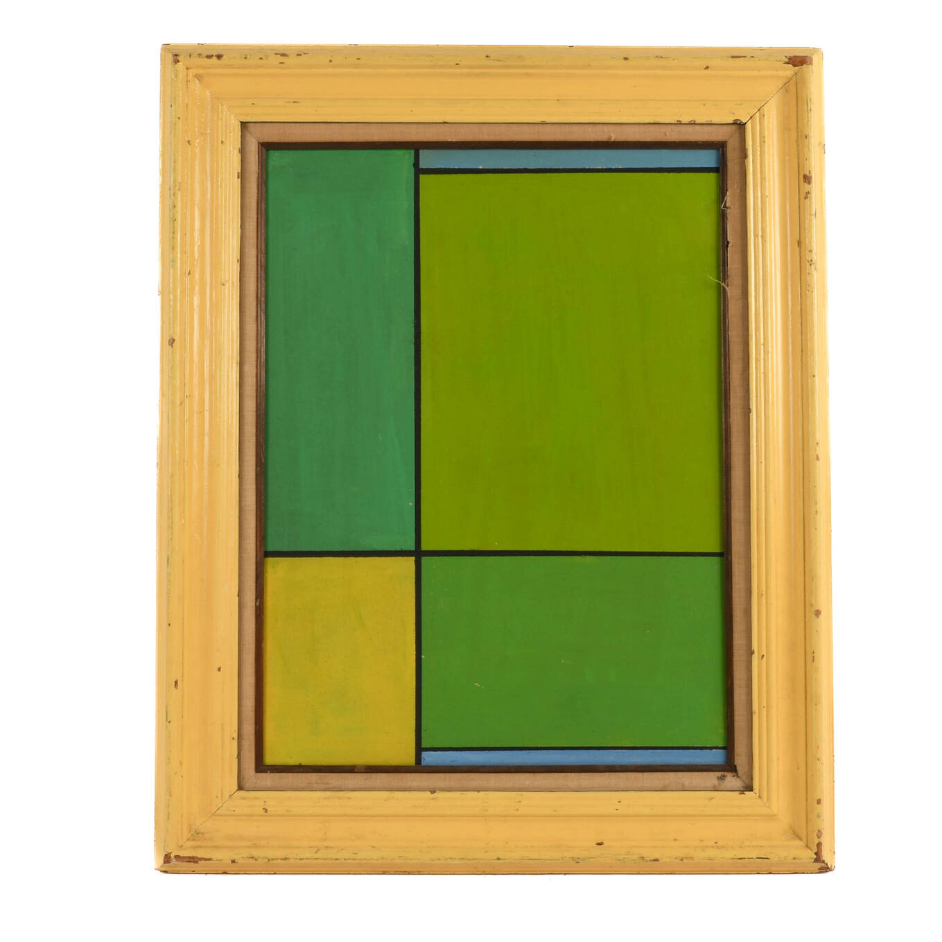 Framed Signed Untitled 1974 Geometric Painting Attributed to Ludwig Sander
