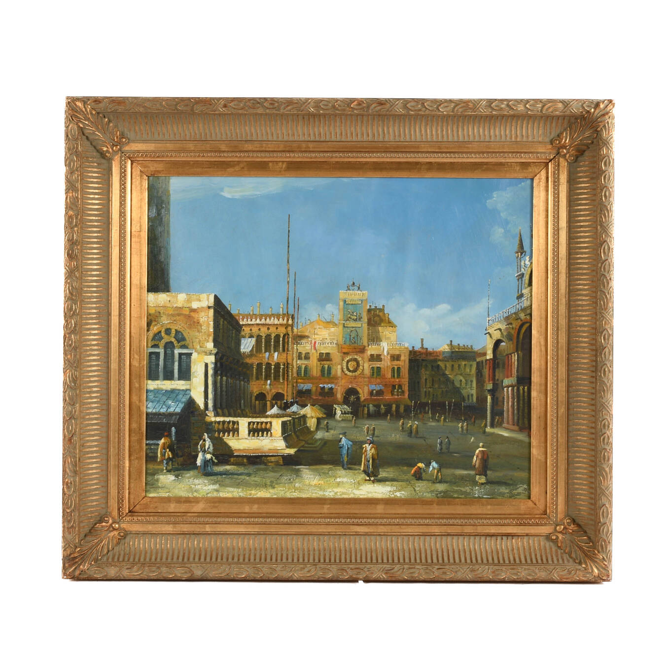Framed "Untitled Port" Oil on Canvas