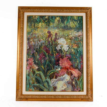 Framed Signed Haibin Iris Fantasy Oil on Canvas