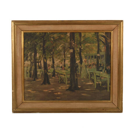 Framed Pressure Motif Oude Wave After Max Liebermann Canvas Print