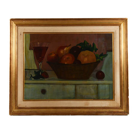 Framed Signed E. Crosatto Oil on Canvas "Naturaleza Muerta"