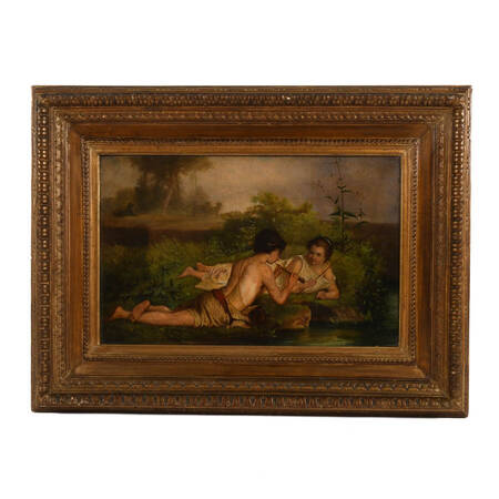 Antique Framed Signed Oil on Canvas by A. Rofsi