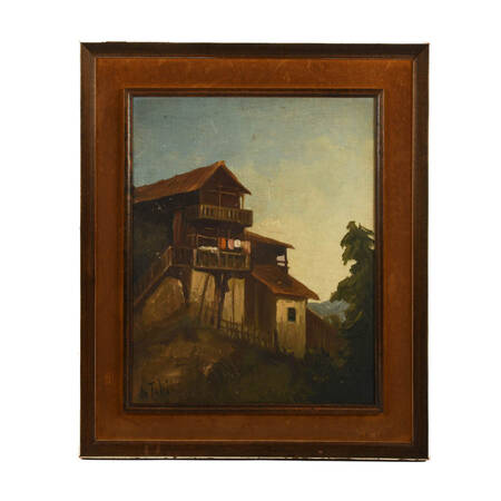 Framed Signed D. Tulli Timber and Time Oil on Board