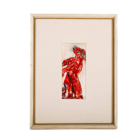 Framed J. Akston Untitled Nude Figural Artwork