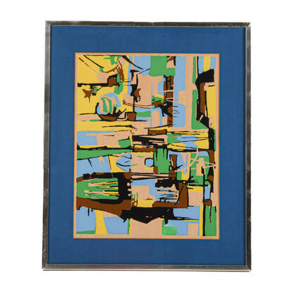 Framed Signed Osvaldo Gutierrez "East River" Limited-Edition Lithograph