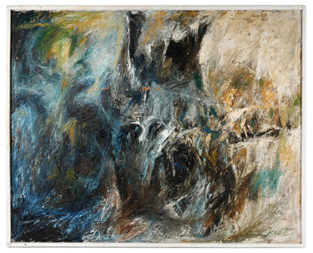 Framed Signed Hal Just "Hovering" Acrylic on Canvas