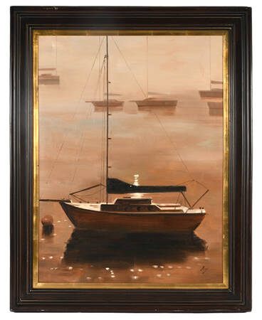 Framed Signed "Morning Fog" Oil on Canvas After Brian Blood