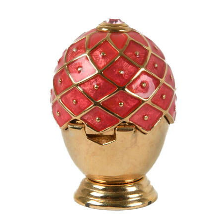Golden Egg with Pink Gem Perfume Compact