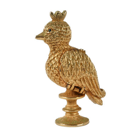 Corday Le Coq D'Or Gold Cockerel Bird Solid Perfume Compact