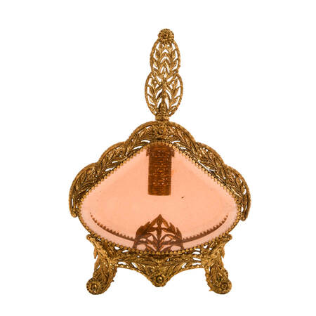 Ornate Footed Teardrop-Shape Filigree Perfume Bottle