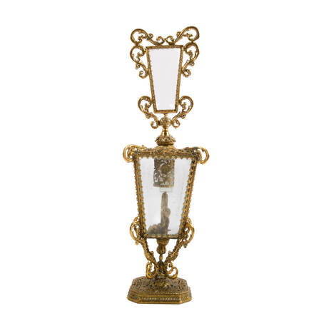 Hollywood Regency Gold Filigree Perfume Bottle