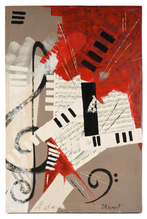 Signed Deanna Kienast "Overture" Mixed Media on Canvas