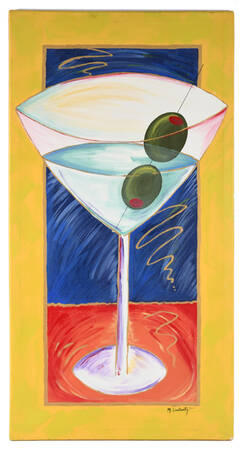 Signed Shaken Not Stirred Paint on Canvas