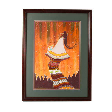 Framed Signed "Flame of Motion" Artwork on Paper