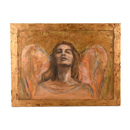 Upward Gazing Angel Artwork on Canvas