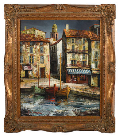 Framed Signed José Daroca "St Tropez" Oil on Canvas