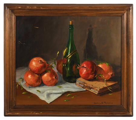 Framed Signed Still Life Oil on Board