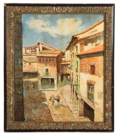 Framed Signed Laundry in the Breeze Oil on Board