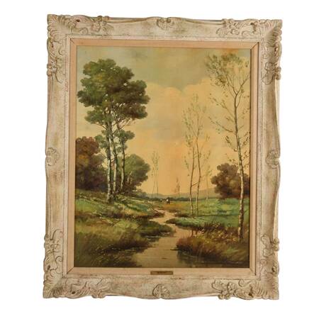 Signed Mid-Century Mariano Moreno Landscape Oil Painting