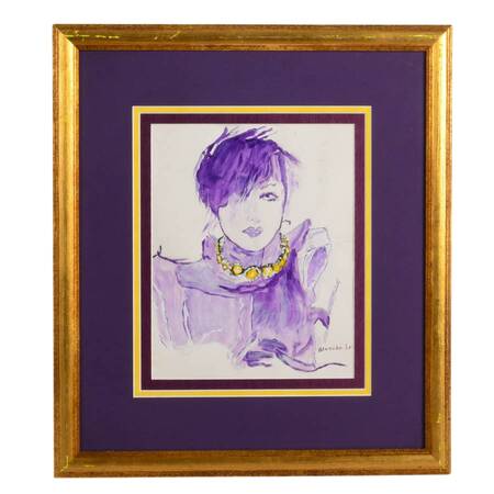 Framed Jewelry Store Advert on Paper Signed Blanche '15