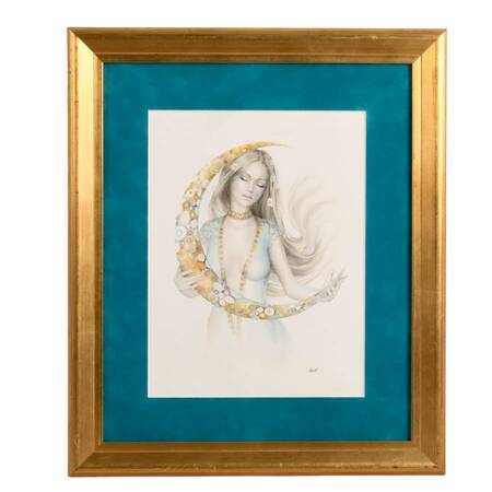 Framed "Moonstruck" Watercolor Signed by Scot Howden