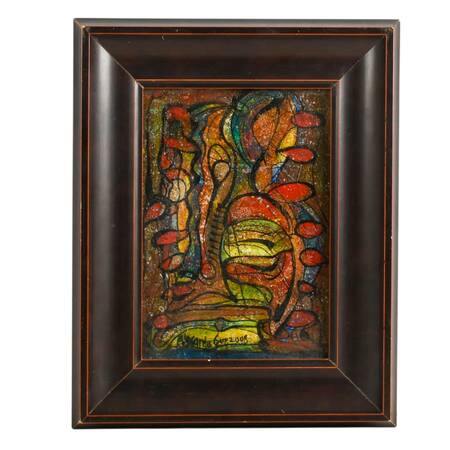 Framed "Contracting Applications" Oil on Paper Signed Alexander Gore 2008