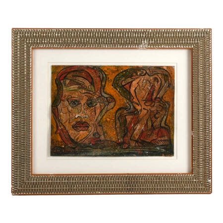 Framed "The Line Show the Way" Oil on Paper Signed by Alexander Gore