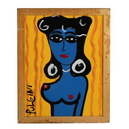 Signed Thomas Pulgini Victory Girl Oil on Board