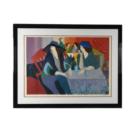 Framed Signed Patricia Govezensky Café Scene Artist's Proof