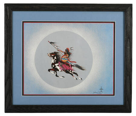 Framed Signed Johnny Tiger Jr. "Striking Back" Lithograph