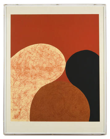 Framed Abstract Modern Geometric Lithograph