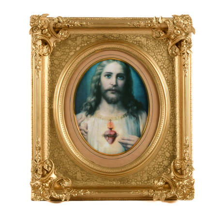 Gilt Wood Frame with Print of Jesus