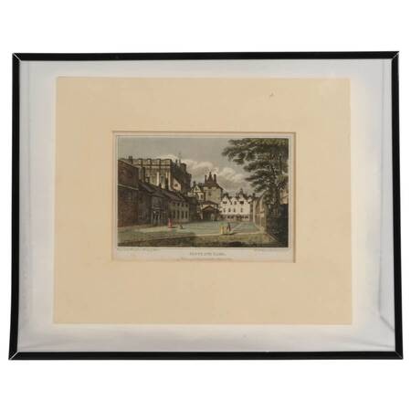 Antique Copper Engraving Hand-Colored "Scotland Yard"