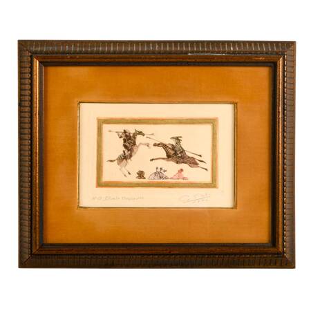 Signed "Duelo Medieval" Artist's Proof Etching by Guillermo S. Santamaria
