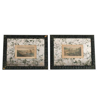 Antique Pair of Austrian Cityscape Engravings by Samuel Lacy