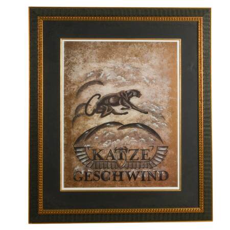 Framed "Fast Cat (KATZE GESCHWIND)" Print on Paper