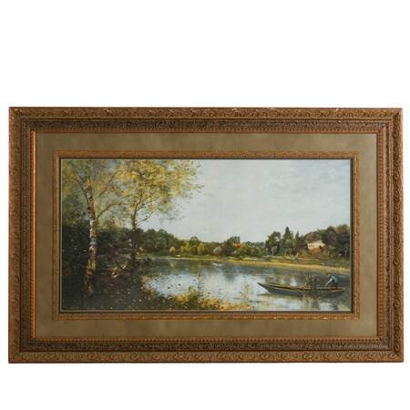 Framed "The Lake" Print After Jean-Baptiste-Camille Corot
