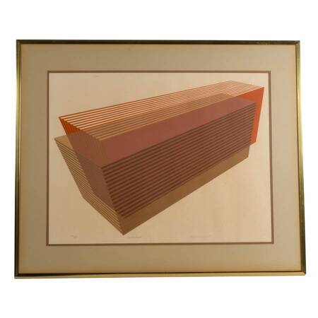"Striped Forms" Serigraph Signed and Numbered 181/500 by Warren Woodward