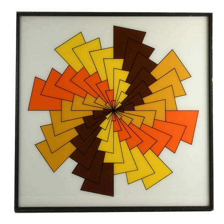 Optical Pinwheel Wall Art Print on Glass by Modern Turner Manufacturing Co.