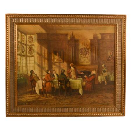 Framed "Good Companions" Giclée Print on Canvas After Frank Moss Bennett