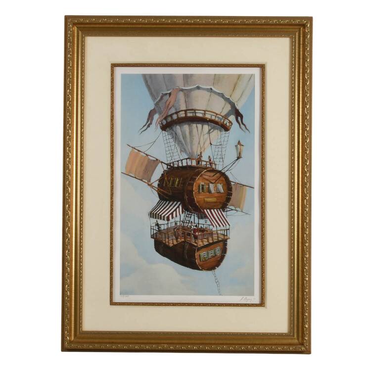 Framed Signed Andrey Vereshagin "House of a Wine Maker" Serio-Lithograph