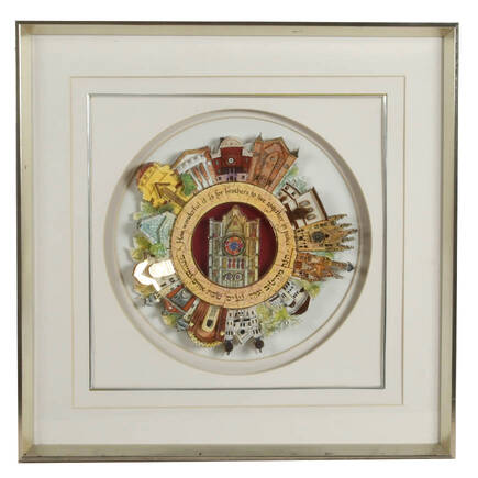 Judaic "Historical Synagogues of the USA" 3D Decoupage by Nolan Anderson