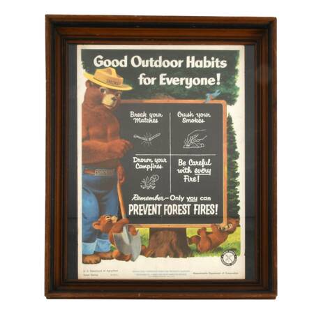 U.S. Department of Agriculture Forest Service Lithograph of Smokey Bear