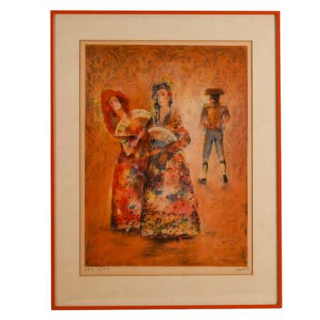 Framed "Dos Majas" Lithograph Signed & Numbered 190/260 by Jose Puig Marti