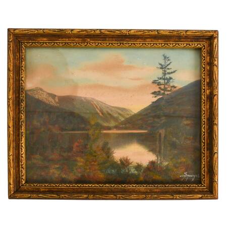 Framed "Echo Lake" Hand-Colored Photograph Signed by Charles Sawyer