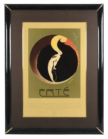 Framed Erté Mirage Editions "L'Amour" Poster Print